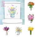 Bathroom Wall Decal Beautiful Potted Flower Wall Stickers Waterproof Vinyl Decals for Home Decor Southeast Asian Buyers' Favorite Wall Sticker for Home Decor. 