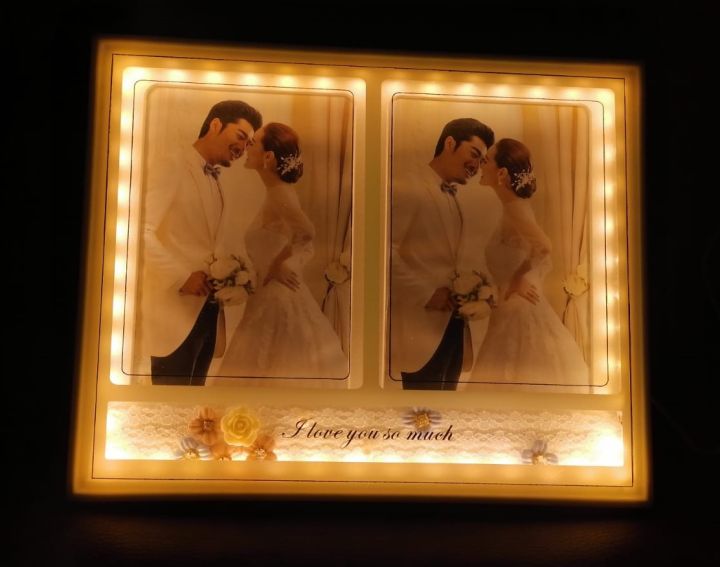 10cm%20X%2015cm%20Golden%20LED%20Love%20Decoration%20Bedroom%20Photo%20Frame%20USB%20With%20Display%20Stand%20-%20Image%202