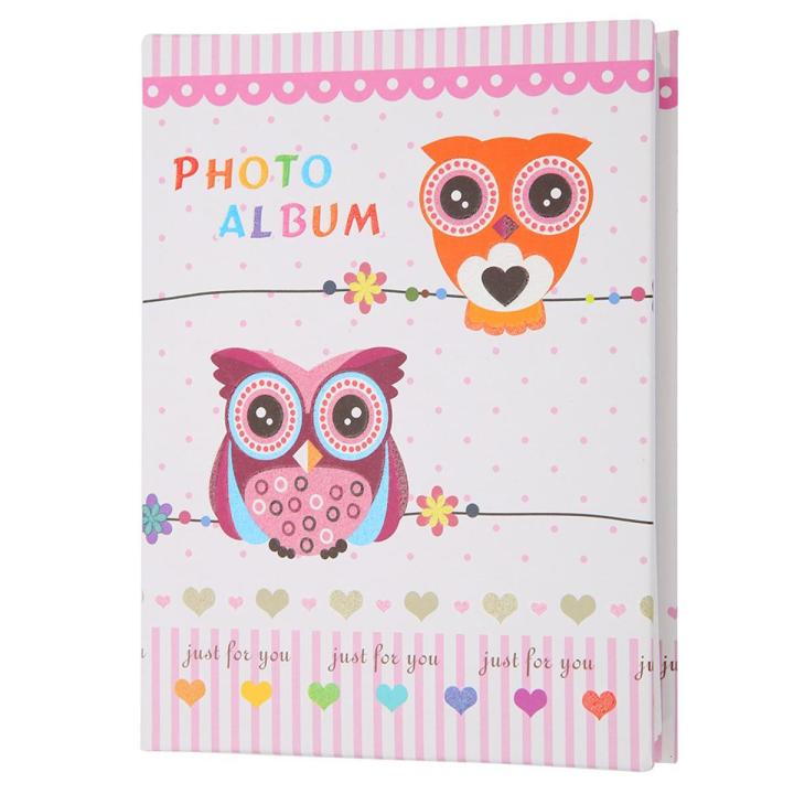 High-capacity Photo Album Cute Owl Girl Print Cover 100 Sheets Interstitial Family Wedding Pictures Case Kids Birthday Best Gift