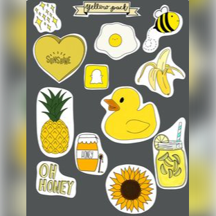 Yellow Journal Sticker Design Yellow Journal Journaling Sticker Sheet - Aesthetic Uncut Stickers ...