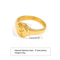 Pinky Ring, Signet Ring, Men Women Ring,Stainless Steel Floral Signet Rings,CZ North Star Celestial Ring. 
