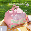 Kawaii Portable Lunch Bag Purple Insulated Lunch Container for Women Adult Work Outdoor Camping 29 X 18 X 22cm. 
