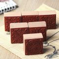 12Pcs Wooden Stamps Floral Pattern Circles and Squares Decorative Rubber Wooden for DIY Craft Card and Scrapbooking. 