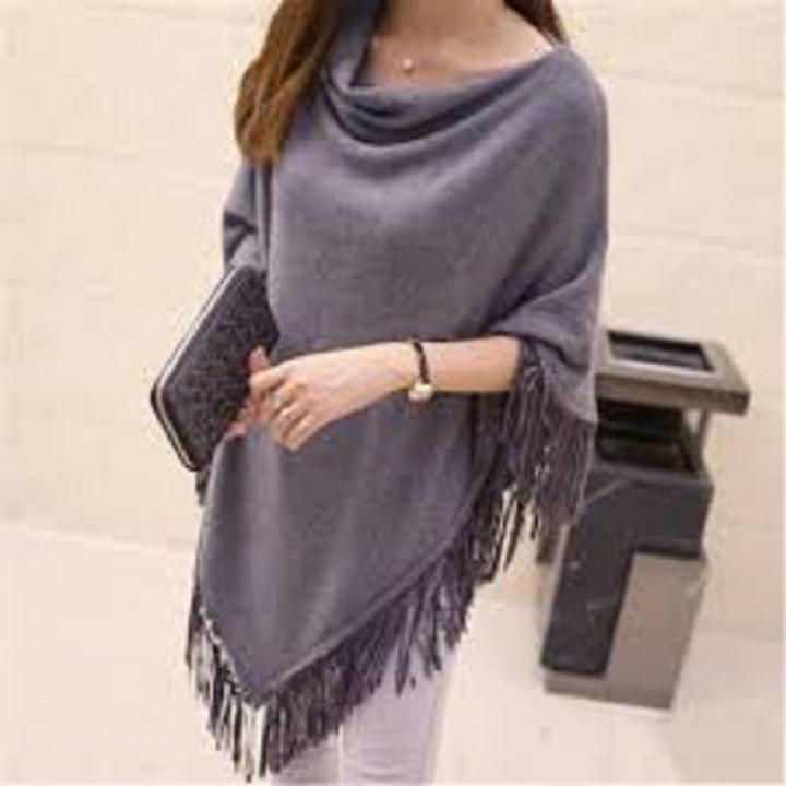 High quality batwing knitted shrug sweater women autumn winter fashion tricot tassel jumper sweater