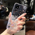 For Realme C21Y Cover Fashion Shiny Glitter Starry Space Girls Slim Phone Case Clear Green Soft TPU Silicone Bumper Shockproof Protective Back Cover. 
