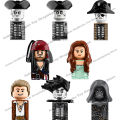 PG8048 X0160 movies Pirates the Caribbean Jack Sparrow ghost captain Mini Action toy Figures Assembly Toys kids Birthday Gifts. 
