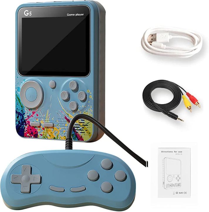 G5 Retro 3 inch Handheld Game Console Built-in 500 Classical FC Games Support for Connecting TV & Two Players