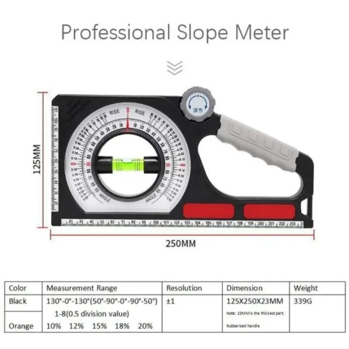 Slope Instrument Angle Slope Measuring Instrument Magnetic Level Bubble Inclinometer ...