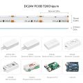 FCOB LED Light Strip Pixel Addressable 630 720 LEDs RGB Dream Full Color 12mm DC12V 24V WS2812B High Density Flexible COB Lights. 
