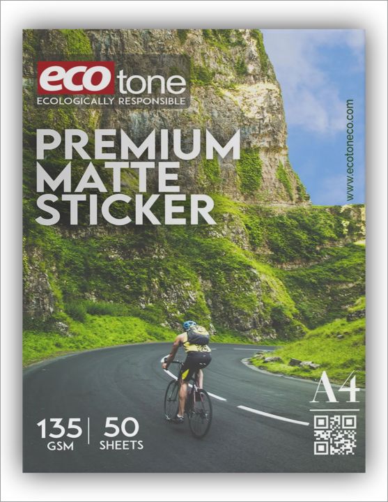 A4 Premium Matte Sticker Paper 135Gram | EcoTone 50 Sheets | Inkjet ...