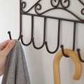 "Over the Door Hanger - Rod Iron Space-Saving Organizer for Coats, Towels, Bags & Hats - Easy to Install, Heavy-Duty Door Hook for Bedroom, Bathroom, or Office - Fits Standard Doors - Multi-Purpose Hook Rack for Clothes & Accessories - No Drilling Require. 