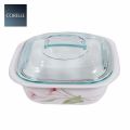 CORELLE® 1.41L Square Baking Dish w/ Glass Lid & Plastic Lid. 