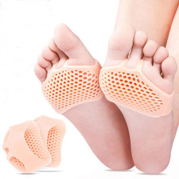1 Pair (2PCS) Silicone gel Tip Toe Anti Heel Half Breathable Foot Protector Super Soft Shoes With Toe Tip Protection Ballet Dance Shoes Men Woman Non-Slip Silicone Sock (Human Skin Color)
