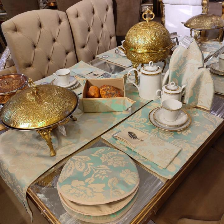 Dining Table Set Table Runner / Cutlery Holders / Placemats / Tea Cozy & Mug Cover / Bread Basket & Cutlery Box