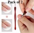 2pcs Nail Cuticle Pusher Art Fork Manicure Tool For Trim Dead Skin Fork Nipper Pusher Trimmer Cuticle Remover. 