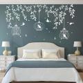 Tree Birdcage Leaves Wall Sticker Bedroom, Forest Nature. 