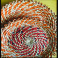 (PACK OF 2 ) 2 DASI ROTI POT ( CHANGARI / CHANGAR) HOME MADE CHANGARE / SHANIN ORANGE AND OFF WHITE G OLOUR. 