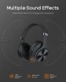 DOQAUS Bluetooth Headphones Over-Ear, 52 Hours Playtime, 3 EQ Modes, Noise-Isolating HiFi Stereo, Deep Bass, Microphone, Soft Earpads for Cellphone/PC (Black). 