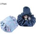 Lazy Makeup Bag Drawstring Cosmetic Bag Magic Travel Pouch Portable Quick Pack Waterproof Organizer Bags for Women 2 Pack. 