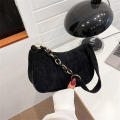 1 piece Solid Color Corduroy Shoulder Bag for Women totes bags Corduroy Small Korean version of literary cloth bag Trendy Korean women's shoulder bag for Minimalist casual velvet shoulder bag for. 