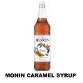 Monin Caramel Syrup Bottle. 