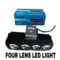 Lens Light Four Bike Four Lens LED Light With Red Devil Eye Lens Light For Motorcycle. 