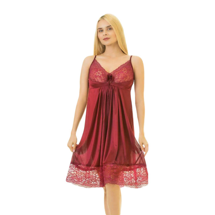 Ladies Sexy Silk Satin Night Dress Sleeveless Nighties