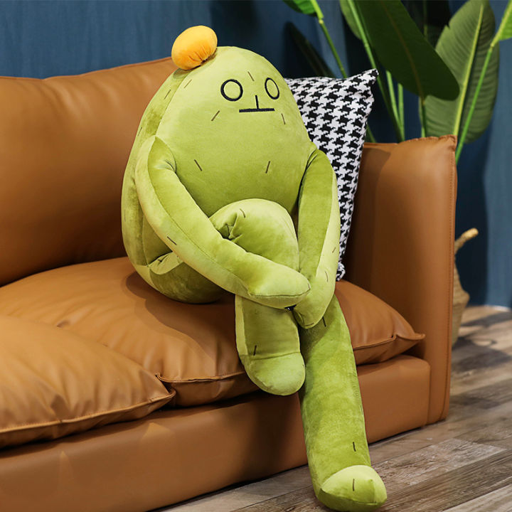 Cute Korean healing system squatting cactus expression bag doll doll sleeping holding rag doll creative plush toy