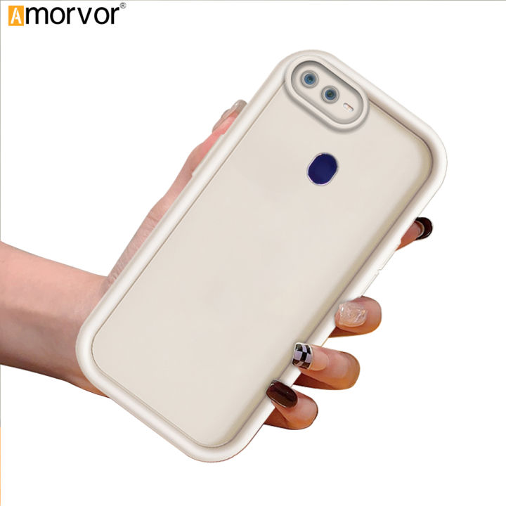 AMORVOR for Realme 2 Pro U1 OPPO F9 F9 Pro Back Cover Soft Square Ladder Silicone Camera Protection Phone Case