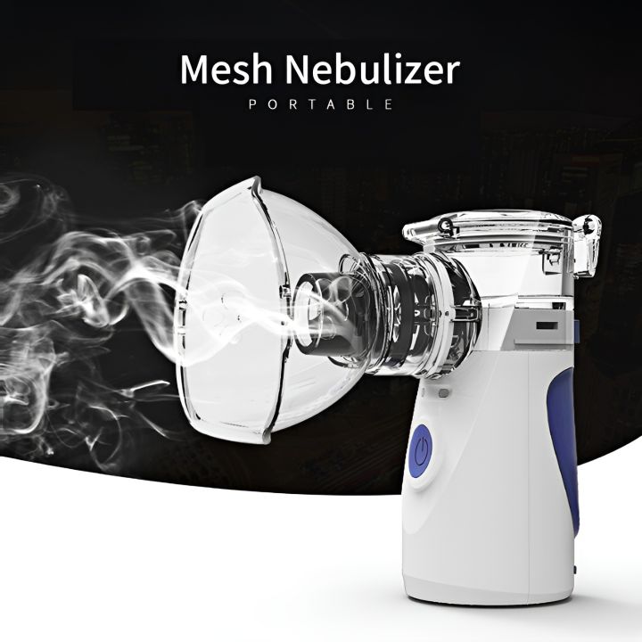 YYS Mesh Nebulizer Machine Portable Soundless Nebulizer USB Support (Mini/Hand /Mesh Nebuliser) (For Kids & Adults) (Ultrasonic Mesh Atomizer) World Best Machine Inhaler Waterproof Asthma Inhalator acute symptomatic management of respiratory diseases