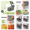 22 in 1 Vegetable Slicer Chopper Vegetable Cutter with 13 Blades, with Container Cutter Egg Slicer Cheese Grater Veggie Dicer And Onion Mincer Chopper. 
