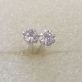 2MM,1.5MMSmall Genuine Chandi Stud Earrings / 2mm Natural TIny Diamond Stud Earrings in 14k White Gold Plated Silver, Small Silver Studs. 
