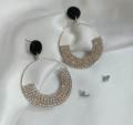 Shiny Silver Round Hoop Earrings. 