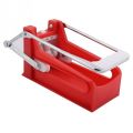 Potato Chips Cutter - French Fries Potato Chipper Machine - Interchangeable Steel Blades - 25 & 49 Slicer - French Fry Potato Chipper + 2 Blades - Vegetable Fries Cutter - Homemade Chips Maker - Red. 