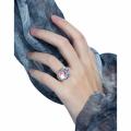 Tin foil texture moonstone fashion cold wind niche design ins high-end light luxury does not fade open ring women. 
