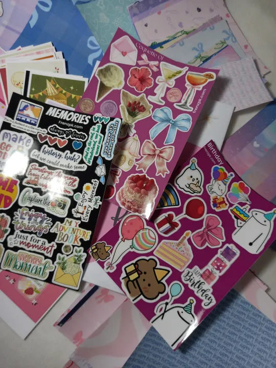 Birthday%20Journaling%20Kit%20-%204%20A6%20size%20UNCUT%20sticker%20sheets,%2016%20polaroids,%2042%20pcs%20craft%20paper%20-%20Image%203