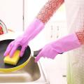 Dishwashing Latex Gloves, Pink Cleaning Gloves for Kitchen and Housework, Large. 