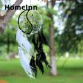 Bedroom Decor Dream Catcher Dream Catcher Black White Feather Wooden Beads Chinese Tai Chi Home Wall Decoration. 