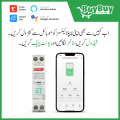 TUYA Smart wifi MCB Circuit Breaker with Real Time Power Metering and adjustable Over Current + High voltages and Under Voltage Protection + Temperature Protection Relay 63A works with smart life app. 