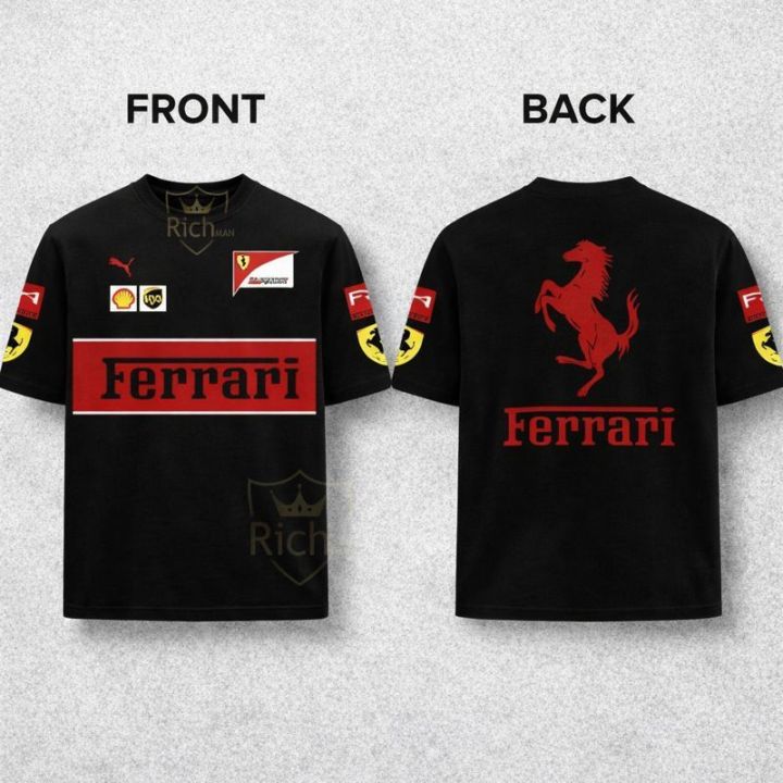 Premium Drop Shoulder Men’s T-Shirt – Ferrari Racing Style | New ...
