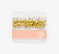 Happy Birthday Golden Alphabet Candles Pack for Birthday Cake Decoration. 