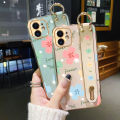 dienya For vivo Y20S G Case With Wristband Cartoon Cute Flower New Design Square Edge Shockproof Phone Shell Cases Pattern Plating Silicone Casing Full Cover Camera Thin Protection SoftCase. 