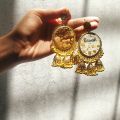 Traditional Golden Jhumka | Resin Jhumkaas | customised. 