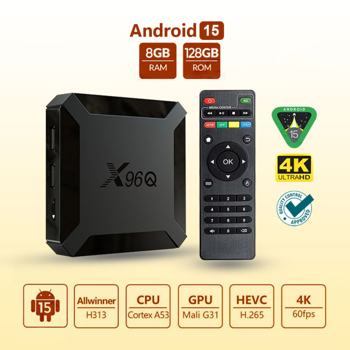 X96Q - Original Allwinner H313 Chipset - 8GB+128GB - Android 15 - 4K - Smart Android Tv Box