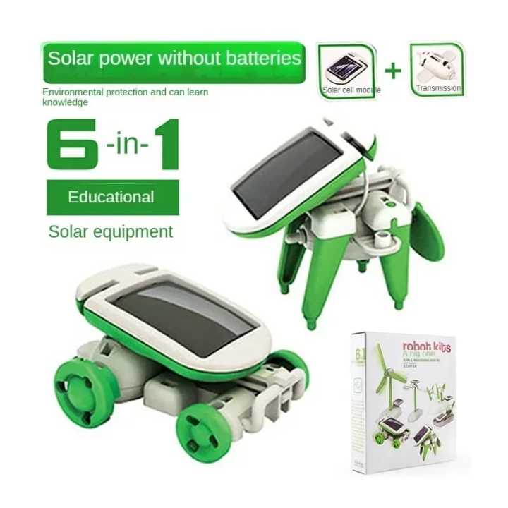 Solar Power Science Kit Solar Boat Plane Windmill Solar Powered Assembly DIY Gift Toy Educational 6 In1 Kit DIY Building Project