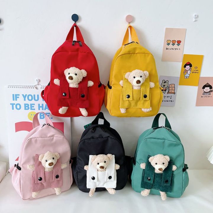 New Cartoon Bear Boys and Girls Backpack Cute Kindergarten Student Schoolbag Backpack Foreign Trade One Piece Dropshipping
