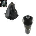 Car Manual Leather Gear Shifting Dust Boot with Shift Head, 5 Speed Gear Shift Knob Manual Shift Ball Stick. 