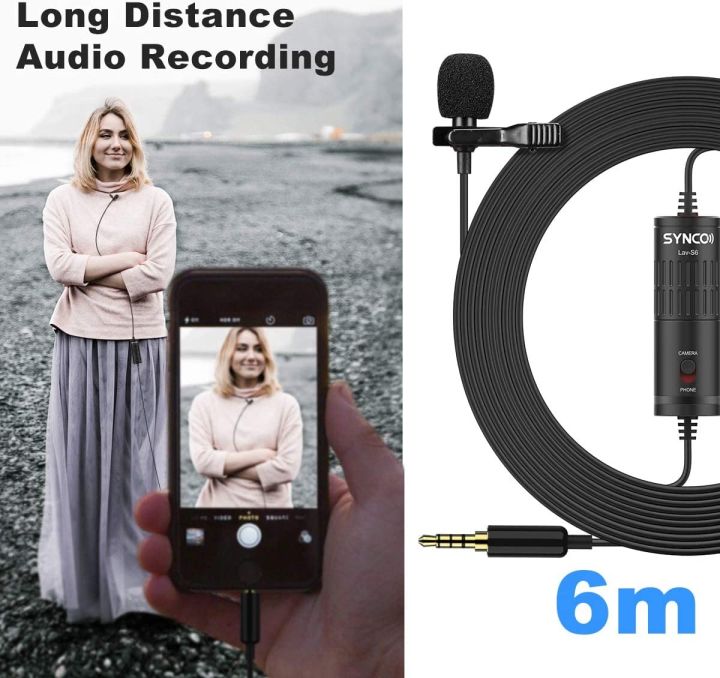 Lavalier%20Lapel%20Microphone,%20SYNCO%20Lav-S6%20Omnidirectional%20Clip-on%20Condenser%20Lav%20Mic%206M%20Cable%20for%20%C3%AEPh%C3%B4ne%20%C3%80ndr%C3%B4%C3%AEd%20Sm%C3%A0rtphone%20DSLR%20Camera%20Laptop%20Audio%20Recorder,%203.5mm%20TRS/TRRS%20Port%20-%20Image%208