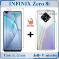 Infinix Zero 8i Unbreakable Gorilla Glass Screen Protector + Back Clear Jelly Protector Soft Film Protection Hydrogel Film Protector For Infinix Zero 8i. 