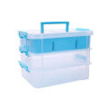 Creative Multi-Purpose Three-Layer Plastic Storage Box Transparent Makeup Jewelry Box Portable Belt Grid Desktop Storage Box. 